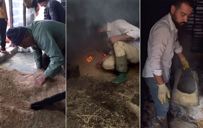 روش دودی کردن برنج